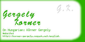 gergely korner business card